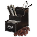 Faux Leather Desk Organizer with Chocolate Covered Almonds